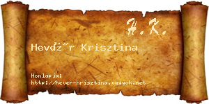 Hevér Krisztina névjegykártya