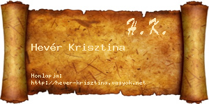 Hevér Krisztina névjegykártya